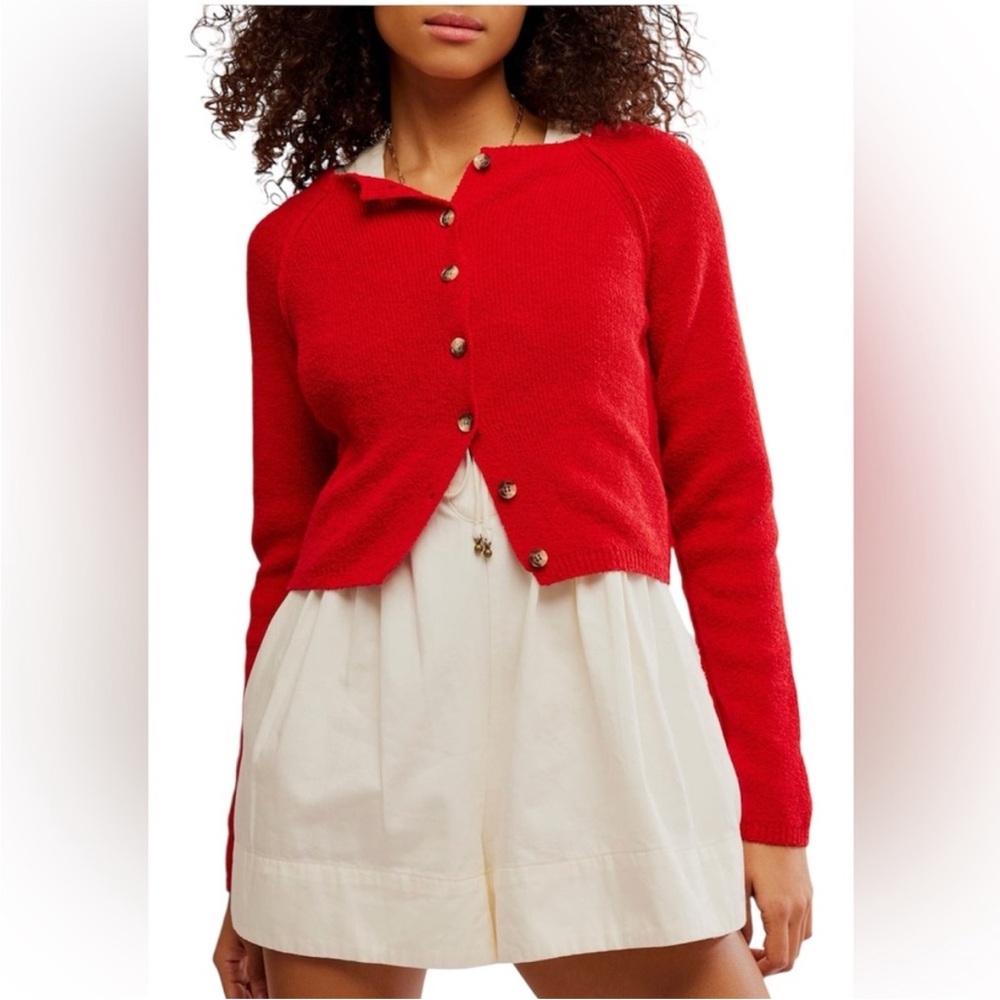 Free People Cashmere Button Up Sweater